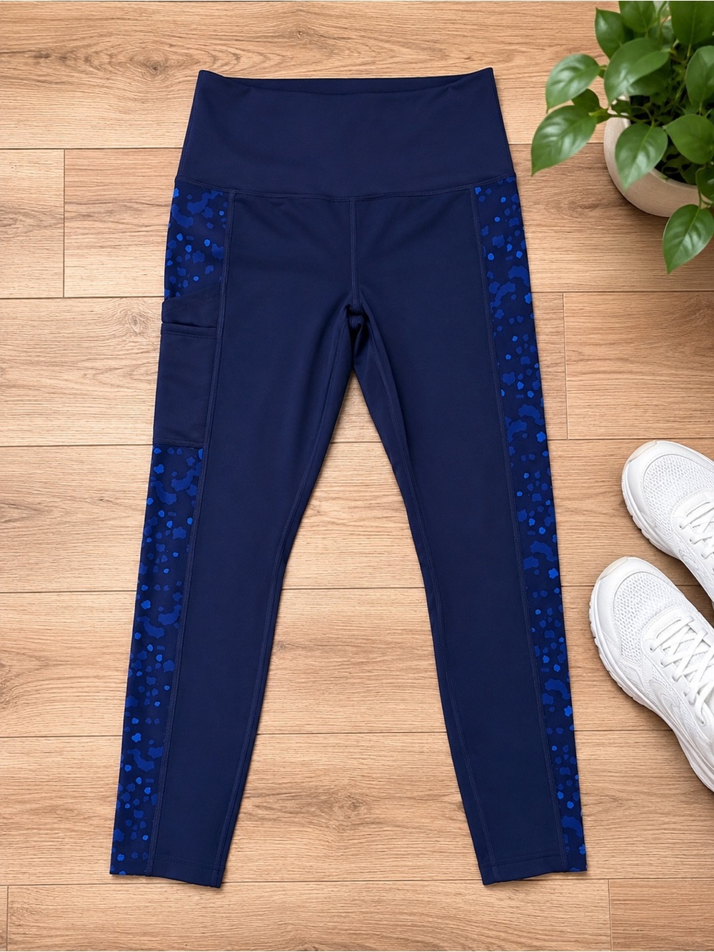 Knix High-Rise Pocket Leggings | Navy Blue | Size Medium | Workout Yoga